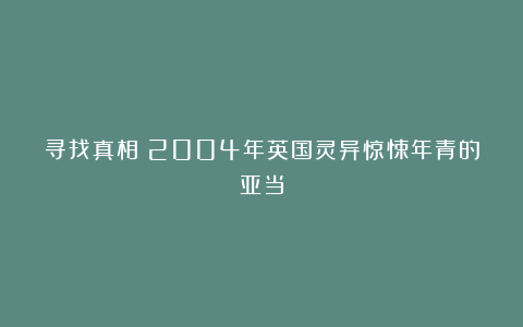 寻找真相：2004年英国灵异惊悚年青的亚当