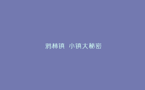 《鸦林镇》：小镇大秘密