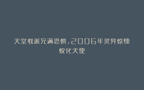 天堂教派充满恐惧，2006年灵异惊悚《蜕化天使》