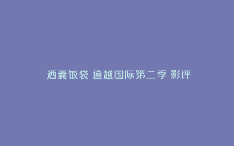 《酒囊饭袋：逾越国际第二季》影评