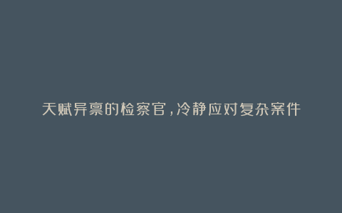 天赋异禀的检察官，冷静应对复杂案件