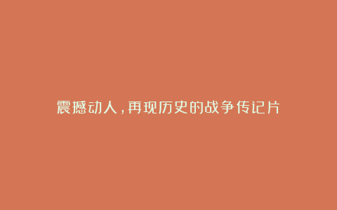 震撼动人，再现历史的战争传记片