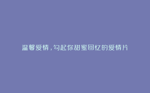 温馨爱情，勾起你甜蜜回忆的爱情片