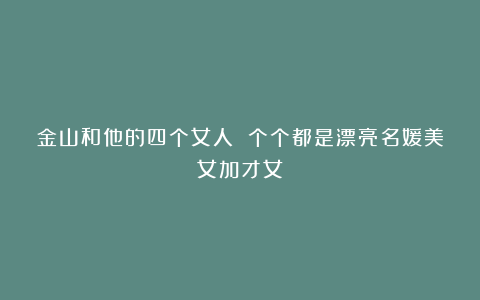 金山和他的四个女人 个个都是漂亮名媛美女加才女