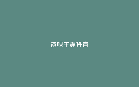 演员王辉抖音