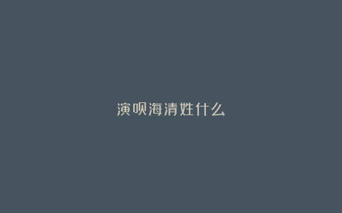 演员海清姓什么