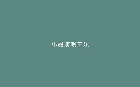 小品演员王东