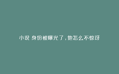 小说：身份被曝光了，他怎么不惊讶！