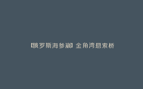 【俄罗斯海参崴】金角湾悬索桥