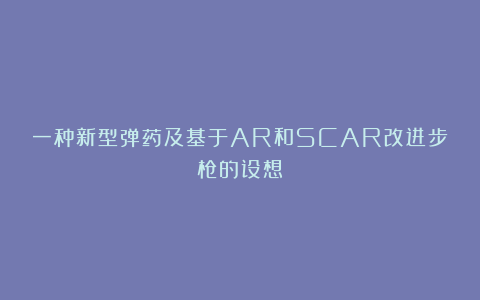 一种新型弹药及基于AR和SCAR改进步枪的设想