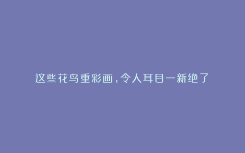 这些花鸟重彩画，令人耳目一新绝了！