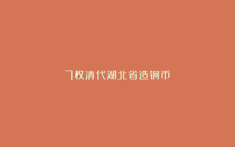 7枚清代湖北省造铜币