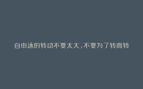 自由泳的转动不要太大，不要为了转而转