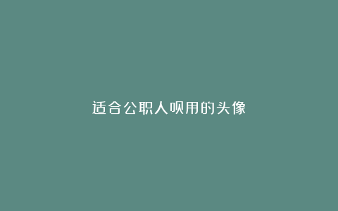 适合公职人员用的头像