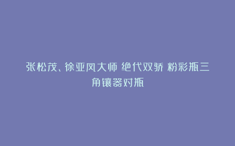 张松茂、徐亚凤大师《绝代双骄》粉彩瓶三角镶器对瓶