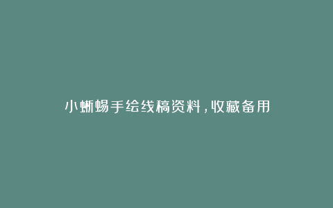 小蜥蜴手绘线稿资料，收藏备用