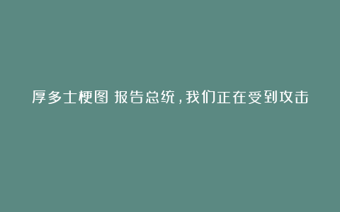 厚多士梗图：报告总统，我们正在受到攻击！