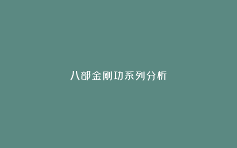 八部金刚功系列分析