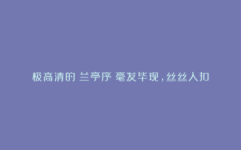 极高清的《兰亭序》毫发毕现，丝丝入扣