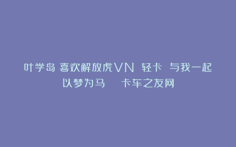 叶学岛：喜欢解放虎VN 轻卡 与我一起以梦为马 | 卡车之友网