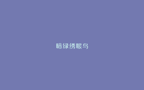 暗绿绣眼鸟