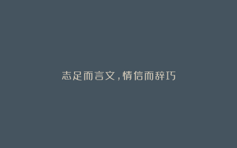 志足而言文，情信而辞巧