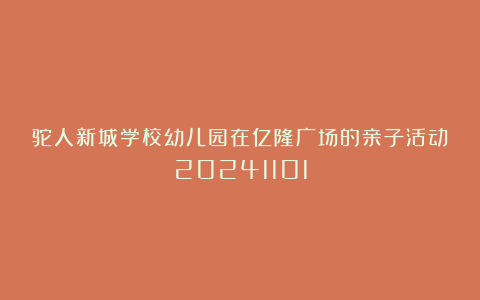 驼人新城学校幼儿园在亿隆广场的亲子活动20241101