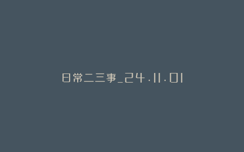 日常二三事_24.11.01