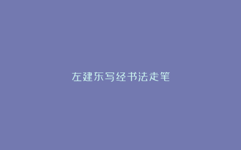 左建东写经书法走笔